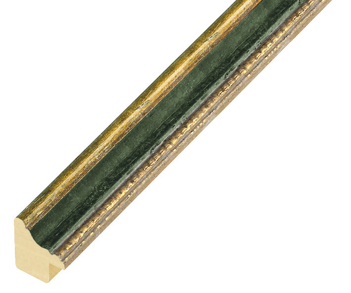 Moulding ayous width mm15 heigth 18 - gold, green - 213VERDE