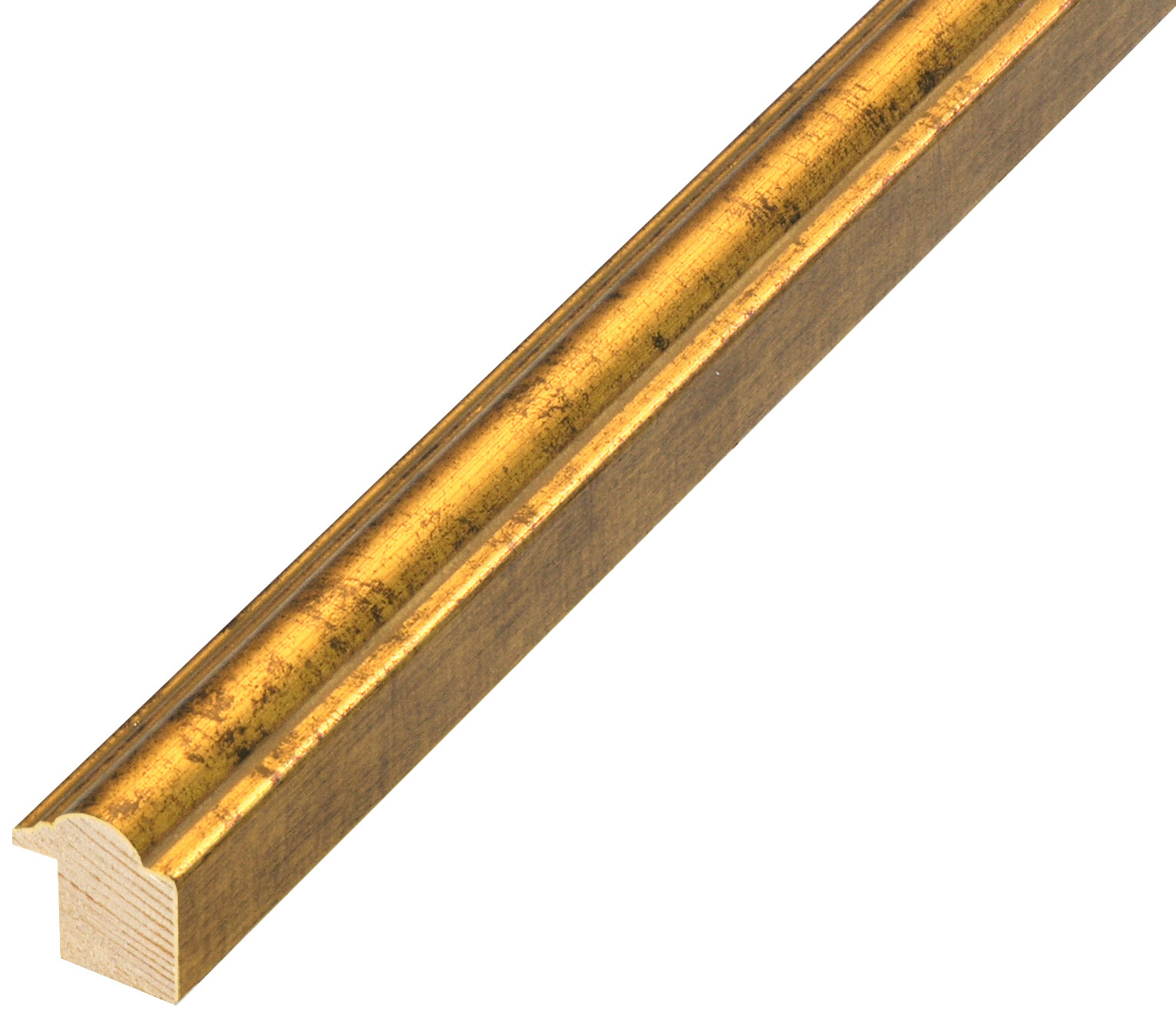 Moulding finger-jointed pine, widht 22mm, height 24mm - Old Gold - 344OROANTIC