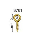 Screw rings, brass plated, mm 12, closed - Pack 500