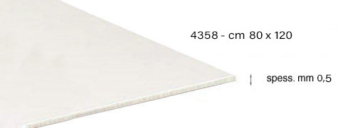 White coated cardboard 80x120cm - 350 gr/sqm - Thick 0,5 mm