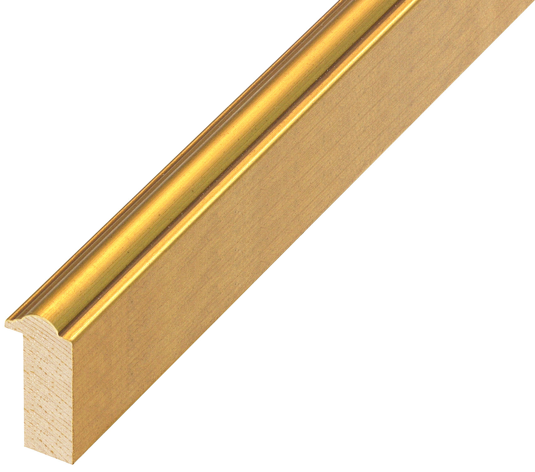 Moulding finger-jointed pine, widht 22mm, height 57mm - Gold - 748ORO