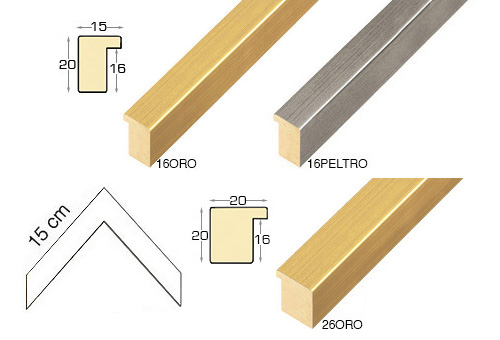 Complete set of corner samples of moulding 16-26 (3 pieces)