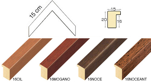 Complete set of corner samples of moulding 16 (4 pieces)