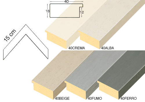 Complete set of corner samples of moulding 40 (5 pieces)