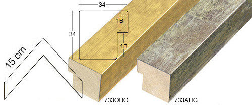 Complete set of corner samples of moulding 733 (2 pieces)