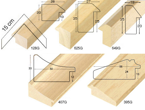 Complete set of corner sample of moulding (5 pieces)