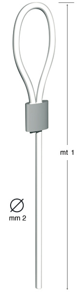 Perlon wire plus loop, Ø 2 mm - 1 metre
