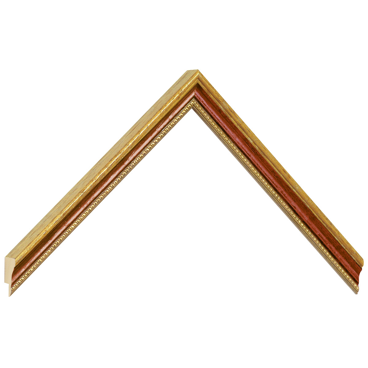 Moulding ayous width mm15 heigth 18 - gold, red - Sample