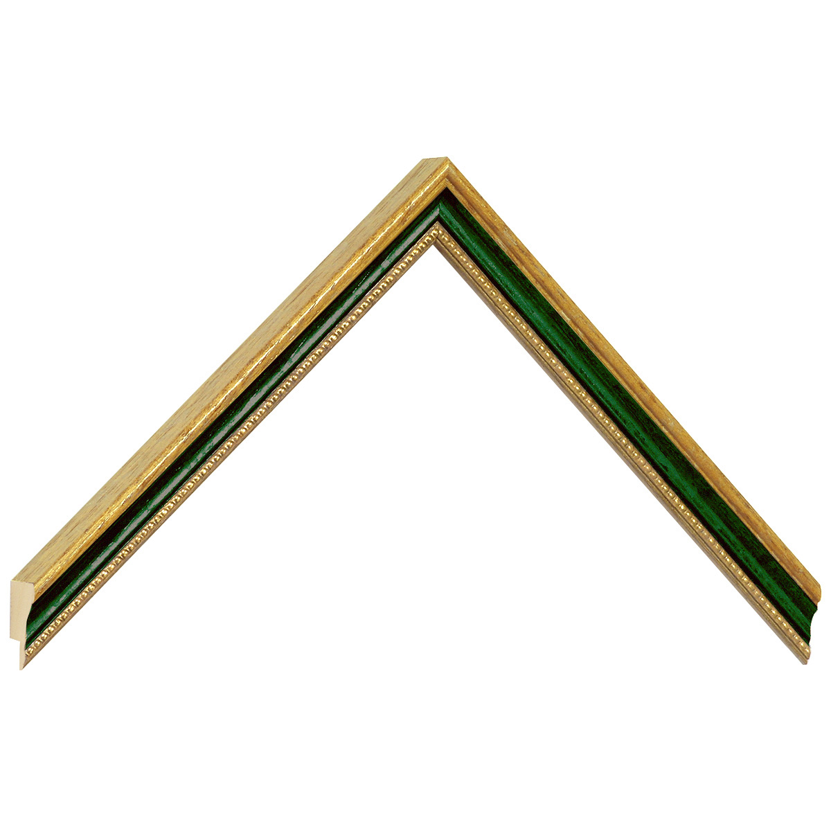 Moulding ayous width mm15 heigth 18 - gold, green - Sample