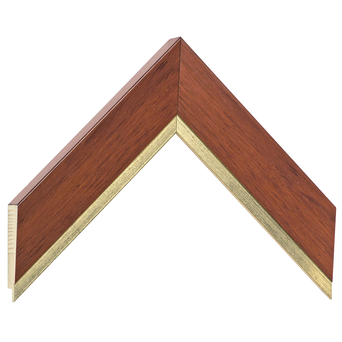 Moulding finger-jointed pine, width 42mm height 22 - cherry gold fille - Sample