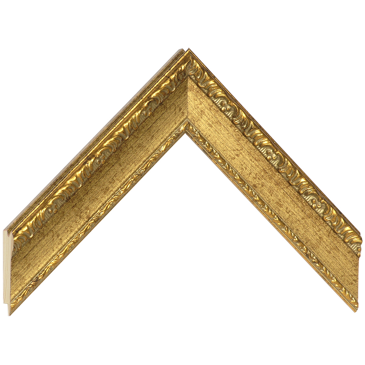 Moulding finger-jointed fir, width 35mm height 23 Gold, decorations - Sample