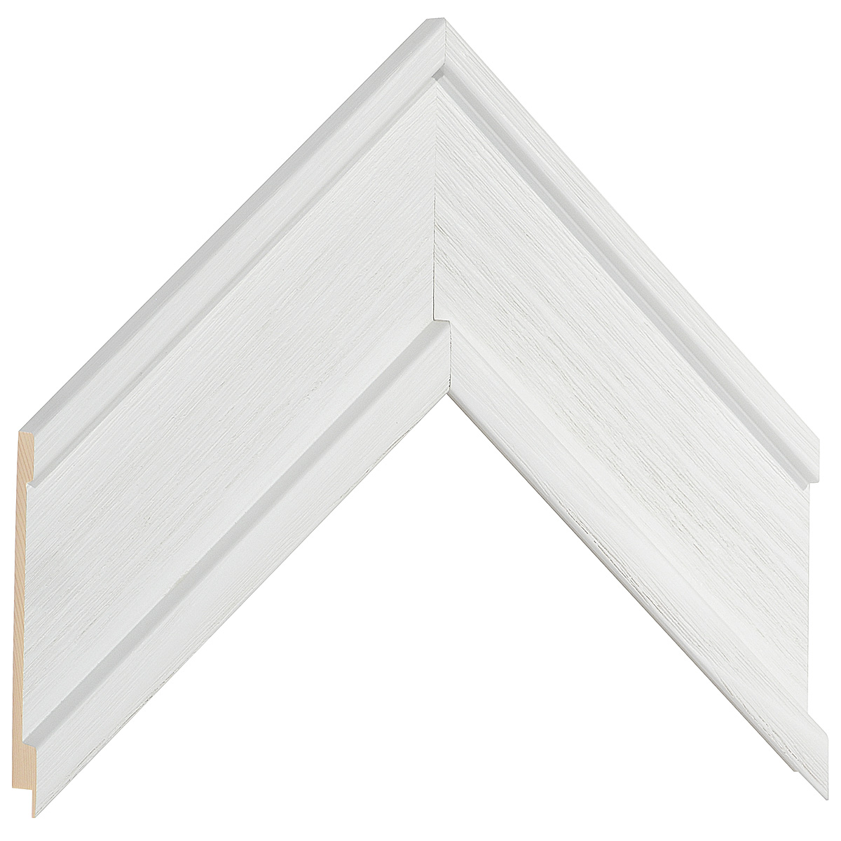 Moulding finger-jointed pine width 68mm Height 20, white finish - Sample