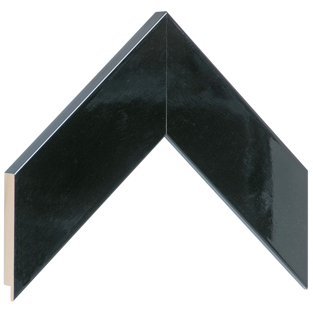 Moulding ayous, width 58mm height 20 - bright black - Sample